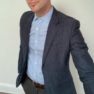 H&M Slim Fit Blazer in Muted Blue